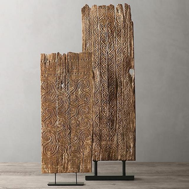 Hand-Carved Toraja Panel Collection - Scroll
