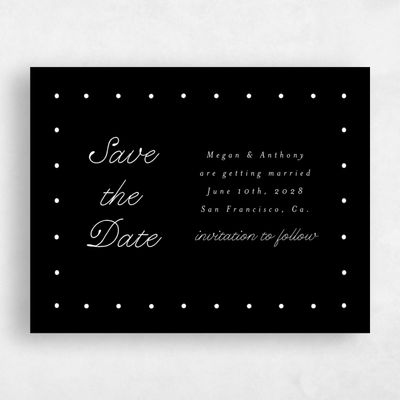 Black Standard Wedding Save the Date - Lirael Landscape