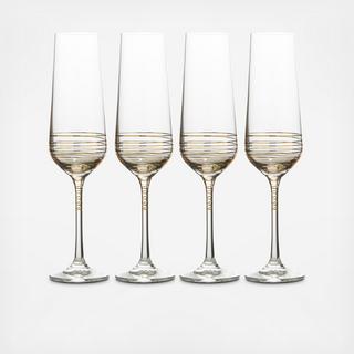 Electric Boulevard Champagne Flute, Set of 4