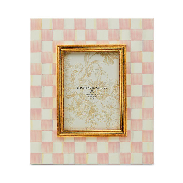Mackenzie-Childs Rosy Check Picture Frame, 5" x 7"