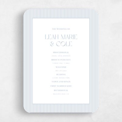 Blue Rounded Wedding Program - Tristabelle