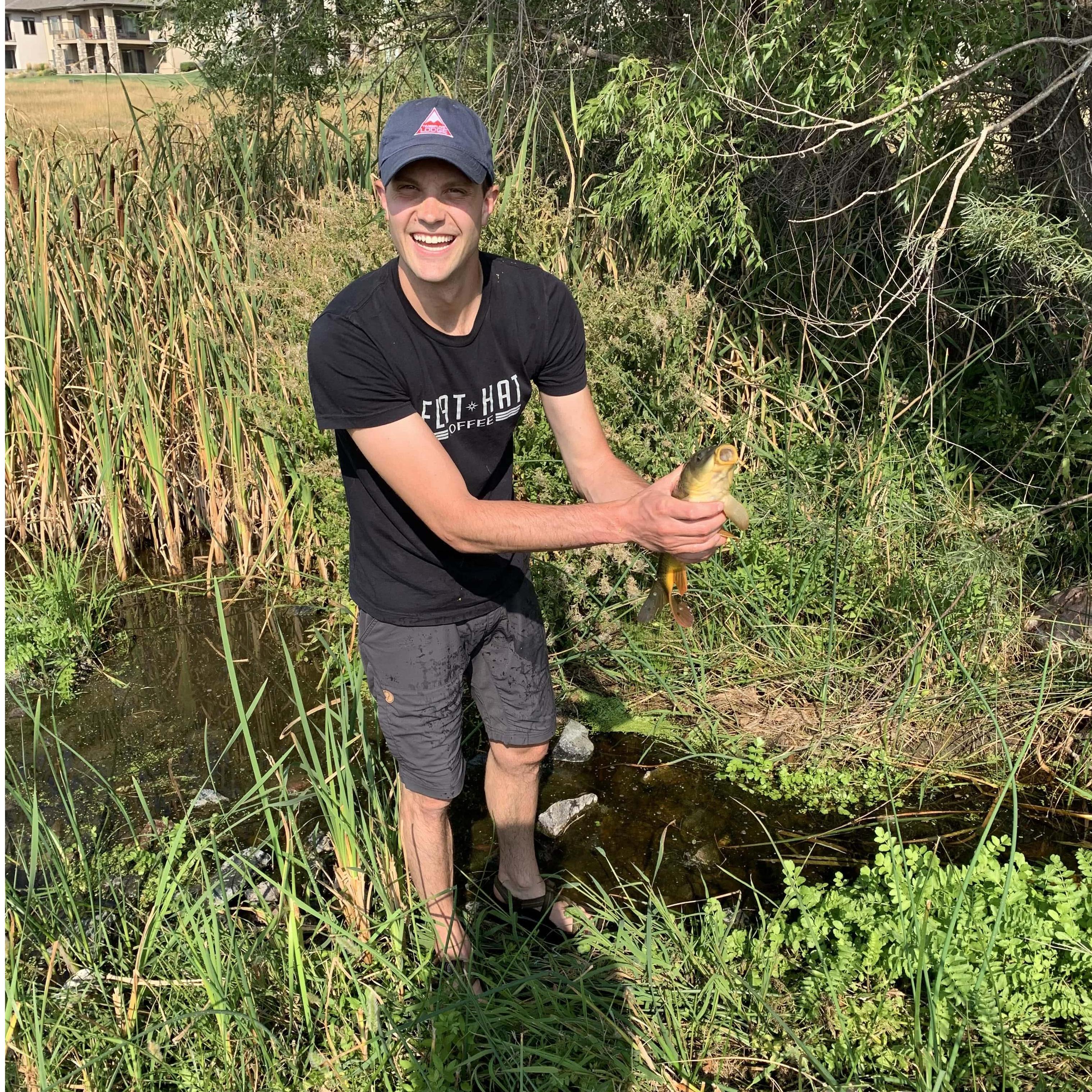 On this day, actually it was Avi's birthday, he picked apples off of an apple tree in the morning and later caught a fish with his hands! A hunter and a gatherer :) I'm a lucky girl!