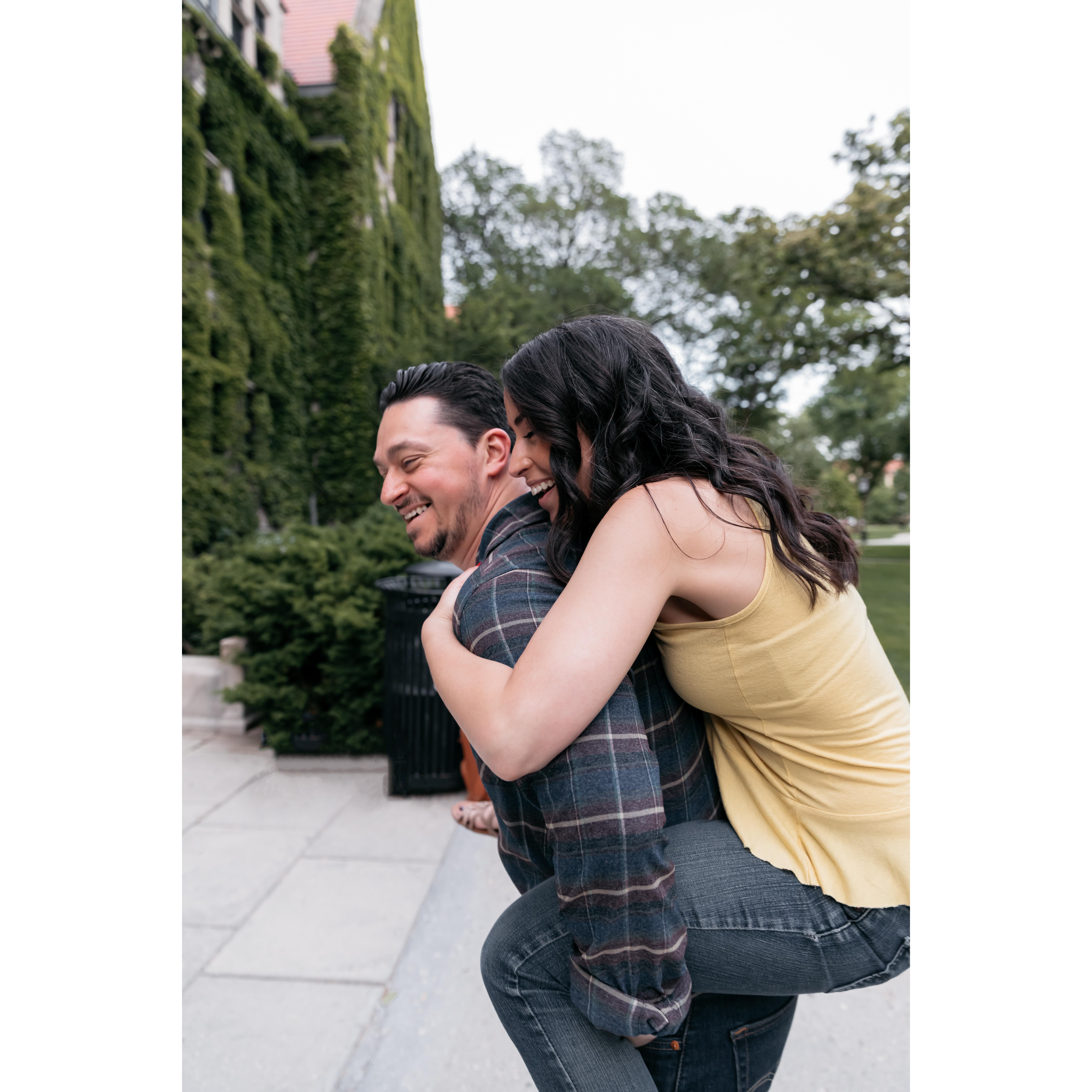 Engagement photos at University of Chicago