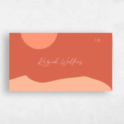 Burnt Orange Wedding Place Card - Paloverde
