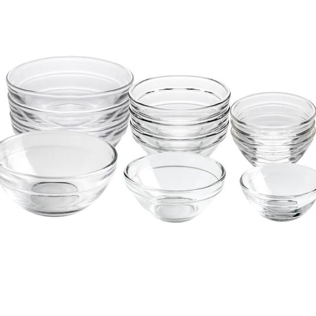 3 Sizes of Glass Prep Bowl Sets, Clear Small Pinch Bowls for Salt, Spices and Chopped Ingredients, 1.5oz/2.5oz/3.5oz, Set of 12