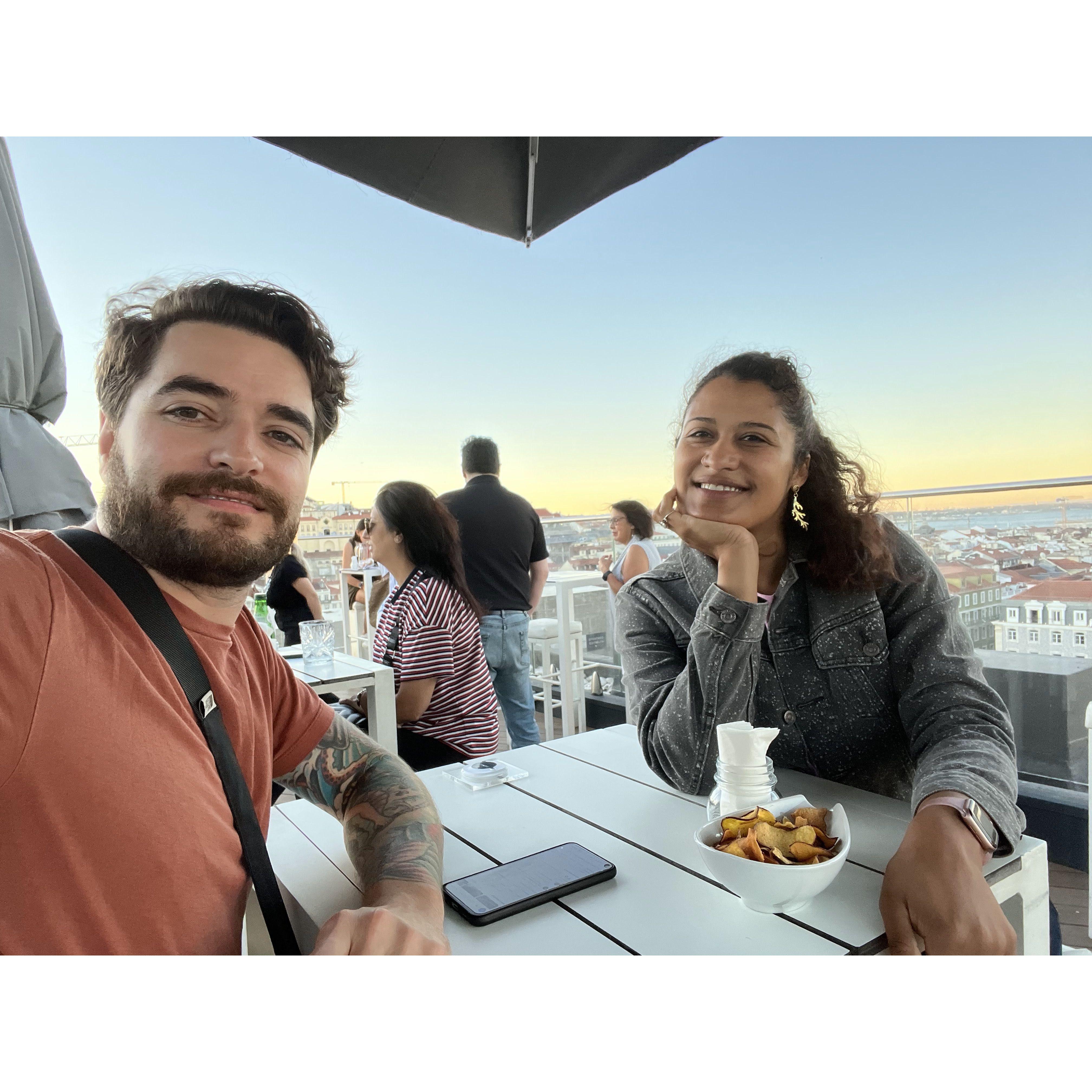 Cocktail hour sunset in Lisbon