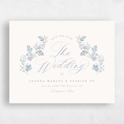 Blue Landscape Wedding Save the Date - Reed Landscape