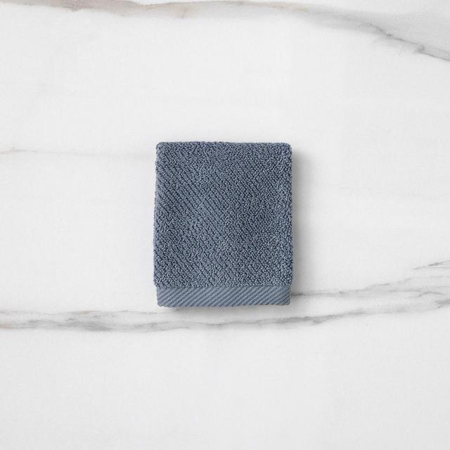 Diagonal Ribbed Bath Towel, Wash Cloth, Graphite