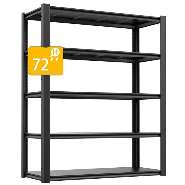 WOZBUD 3000LBS Garage Shelving Heavy Duty 48″W Metal Shelving for Garage,72″H Standing Shelf Units ，5 Adjustable Levels Garage Shelving Units and Storage，Storage Rack for Garage Organazation.1PCS…