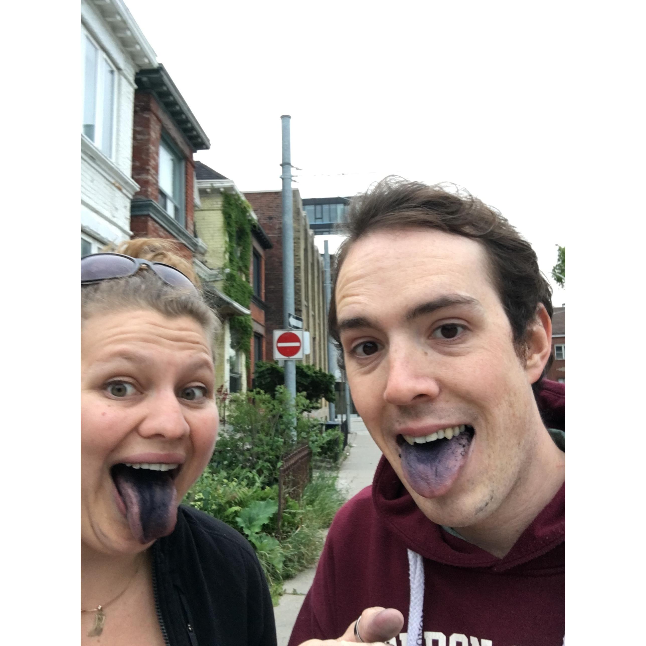 We love trying out new food, even when it turns our tongues purple!