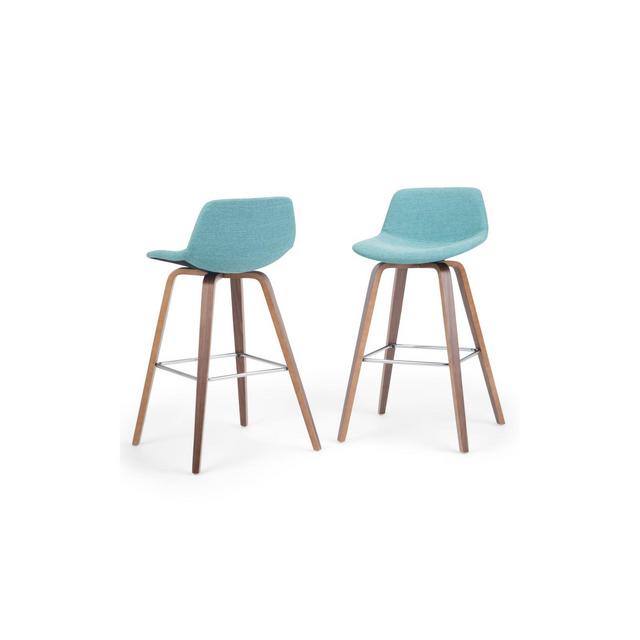 Set of 2 Cacey Bentwood Counter Height Stool Aqua Blue - Wyndenhall