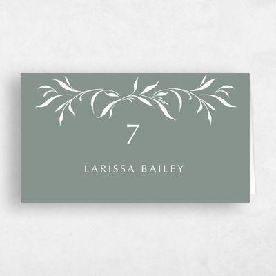Deep Sage, Green Wedding Place Card - Clairemont