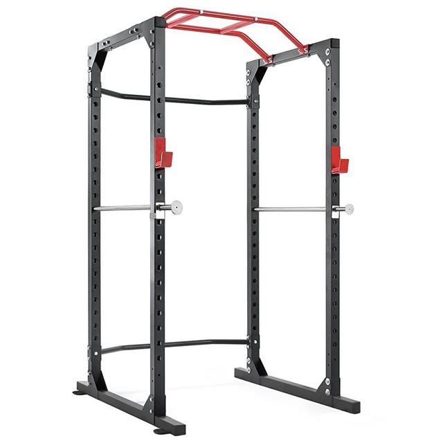 Mousport Power Cage Squat Rack Cage Weight Cage Power Rack Home Gym with 19-Level Adjustable and J-Hooks Heavy Duty for 1000 lbs Capacity for Barbell Lifting Squat Stand Push ups