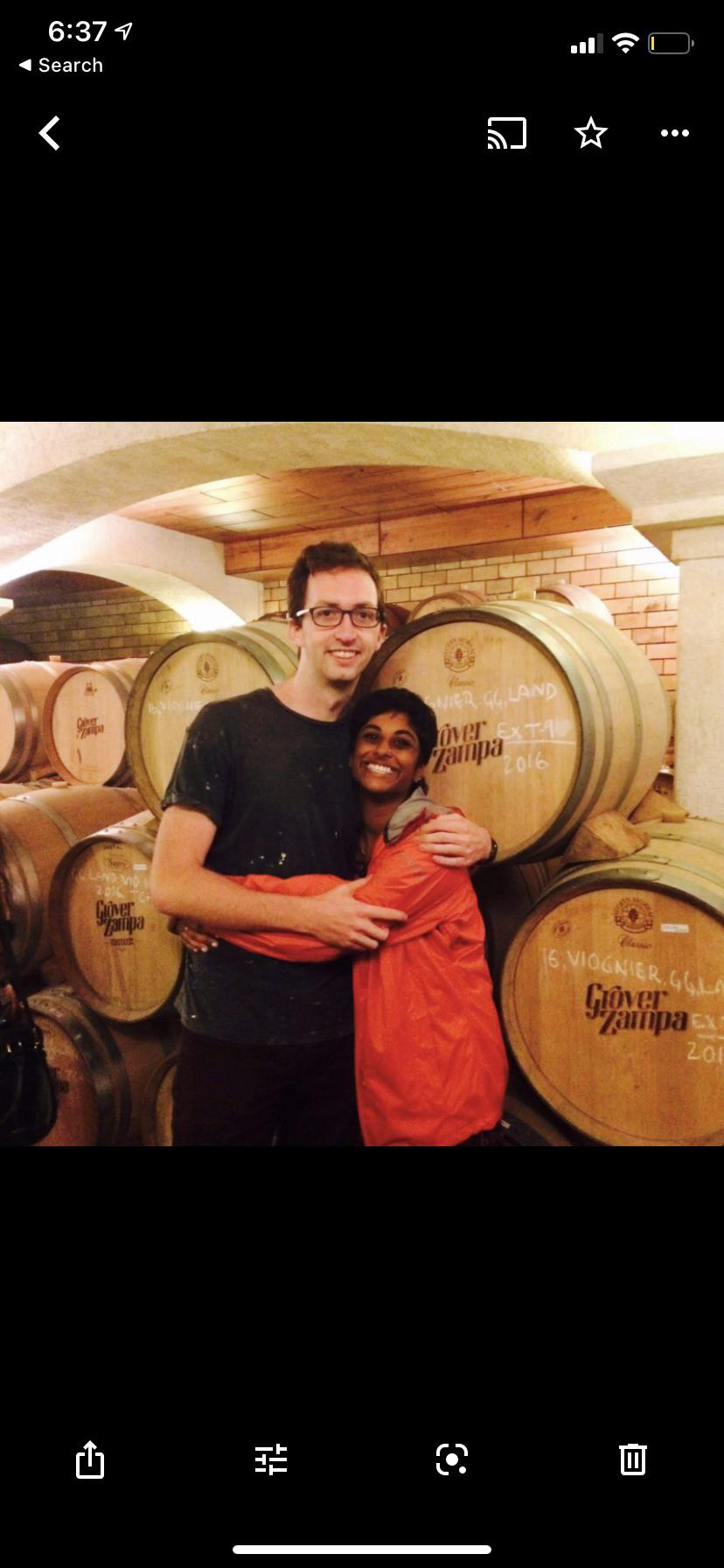 One of our early dates at a Winery in rural Karnataka