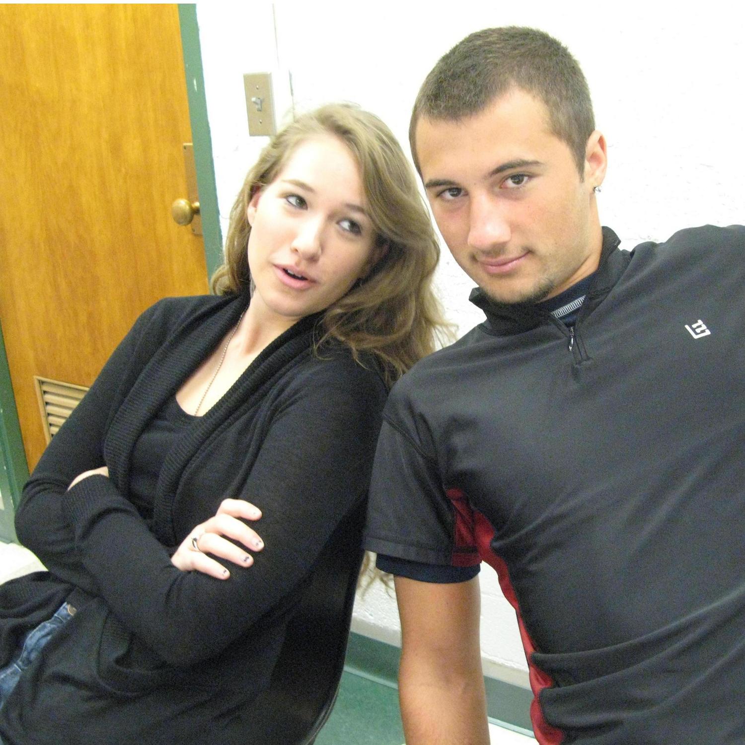 Our first pic together (before we were dating). In our 12th grade marketing class.