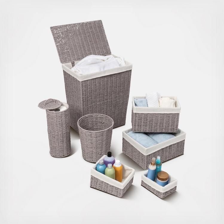 Natural Water Hyacinth 7-Piece Storage Basket Set