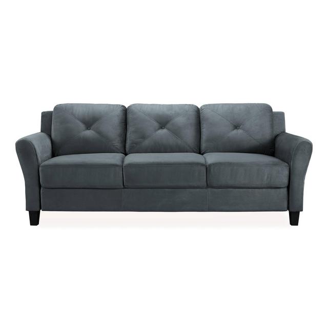 Harper Tufted Microfiber Sofa Gray - Lifestyle Solutions