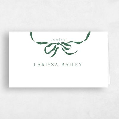 White Wedding Place Card - Quinn