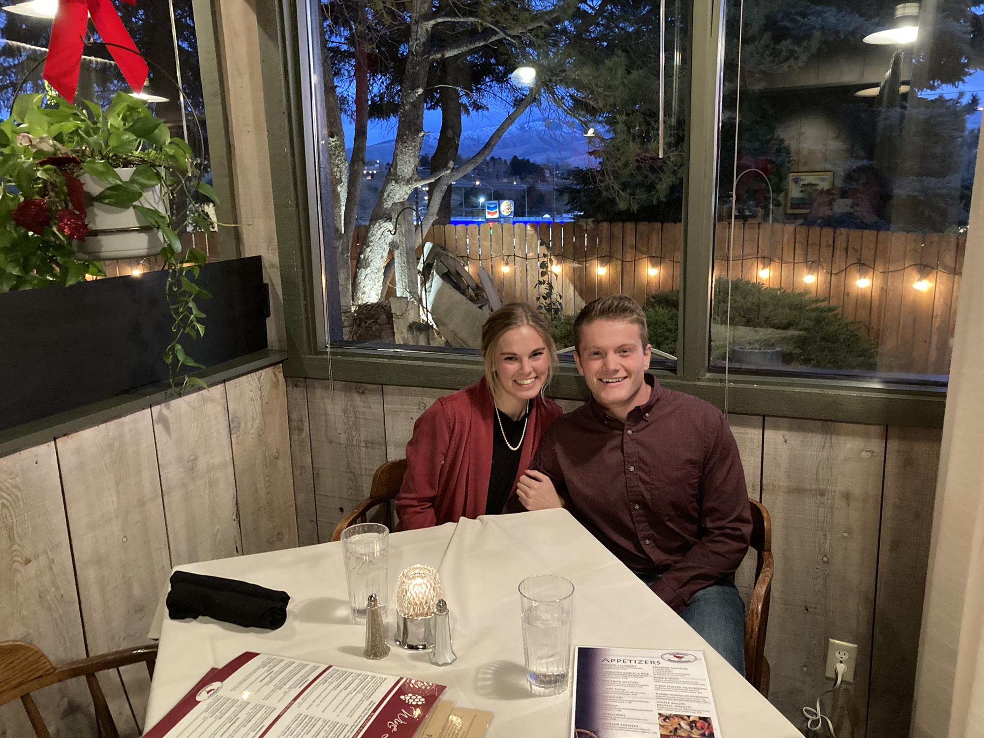 Ben treating Sarah Jane to a fancy dinner for her 22nd birthday.