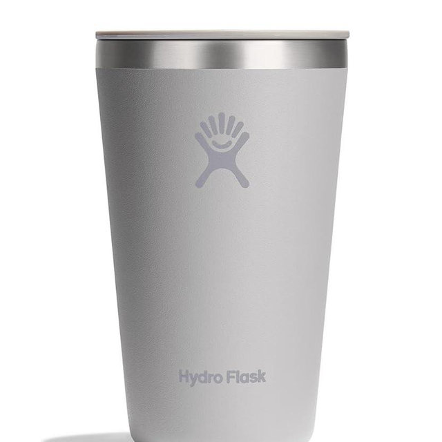 Hydro Flask All Around Tumbler Press-In Lid, Insulated Travel Mug, Stainless Steel Coffee Cup 16 Oz Tonal Birch Gray