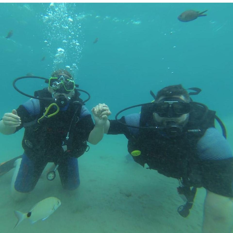 Our first time scuba diving. Crete, Greece