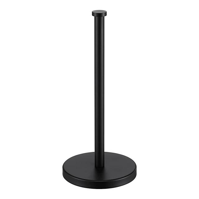 KES Black Paper Towel Holder Countertop Paper Towel Stand Kitchen Standing Paper Towel Roll Holder with Weighted Base for Standard or Mega Rolls SUS304 Stainless Steel Matte Black, KPH202S14B-BK