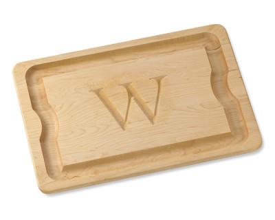 24"x16" Monogram Cutting & Carving Board, Maple "H"