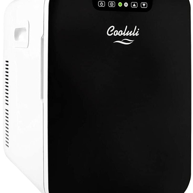 Cooluli Concord Black 20 Liter Compact Cooler Warmer Mini Fridge for Bedroom, Office, Car, Dorm - Portable Makeup Skincare Fridge with Digital Temperature Control