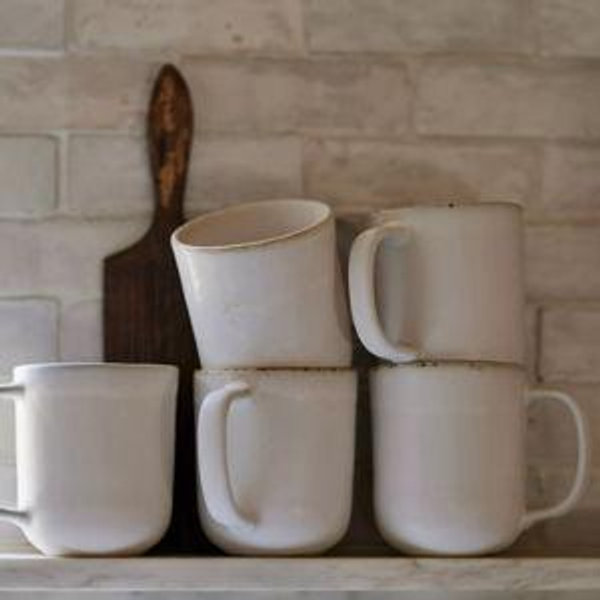 Stoneware Mugs, Set of 4 - White