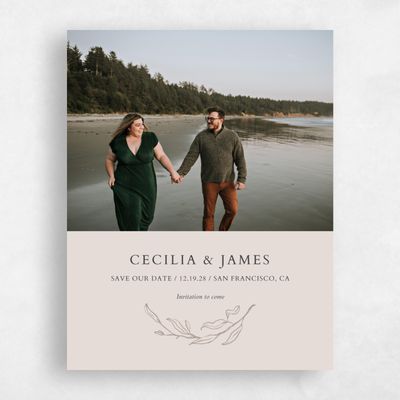 Classic Greige, Beige Wedding Save the Date - Everhart Photo