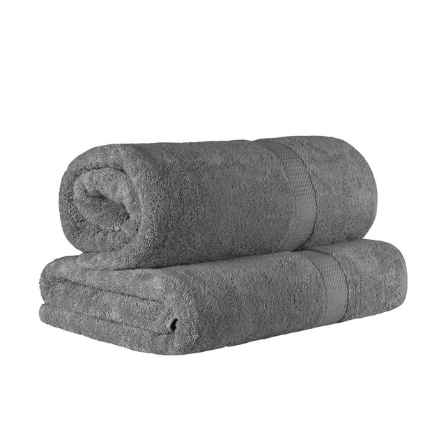 Luxury Egyptian Cotton Heavyweight Ultra-Plush Bath Sheet Set of 2, Charcoal - Blue Nile Mills