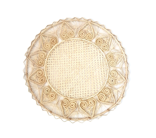 Woven Heart Palm Placemat, Natural