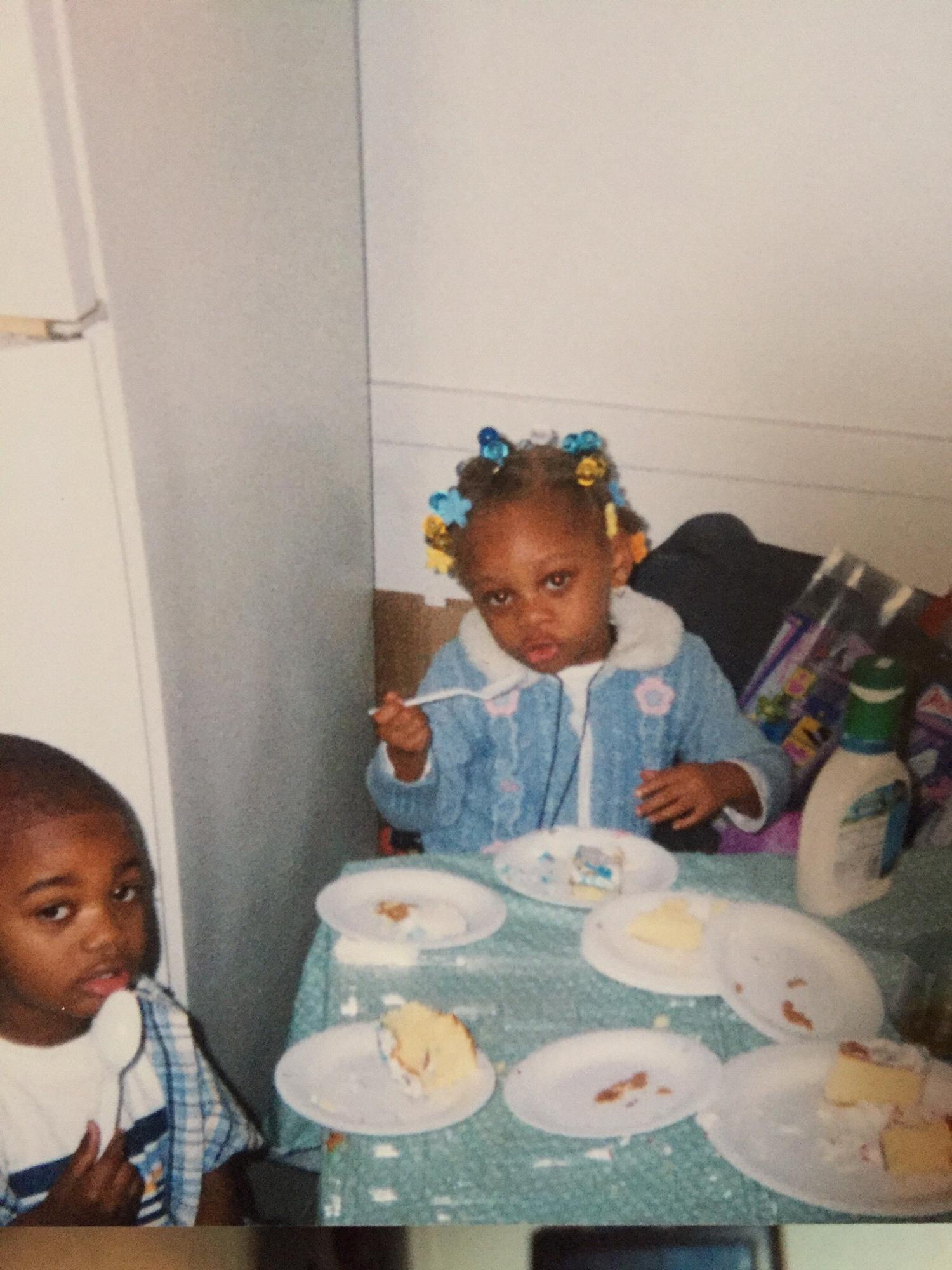 Kyla and her brother Lester...let’s hope that ranch didn’t go on the cake