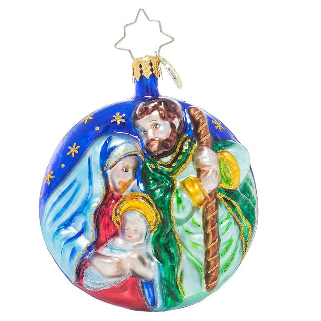 Christopher Radko Hand-Crafted European Glass Christmas Decorative Ornament, A Holy Night Gem