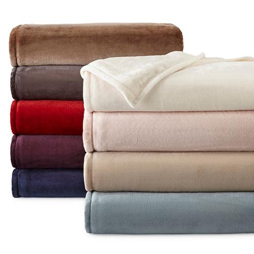 JCPenney Home™ Velvet Plush Solid Blanket