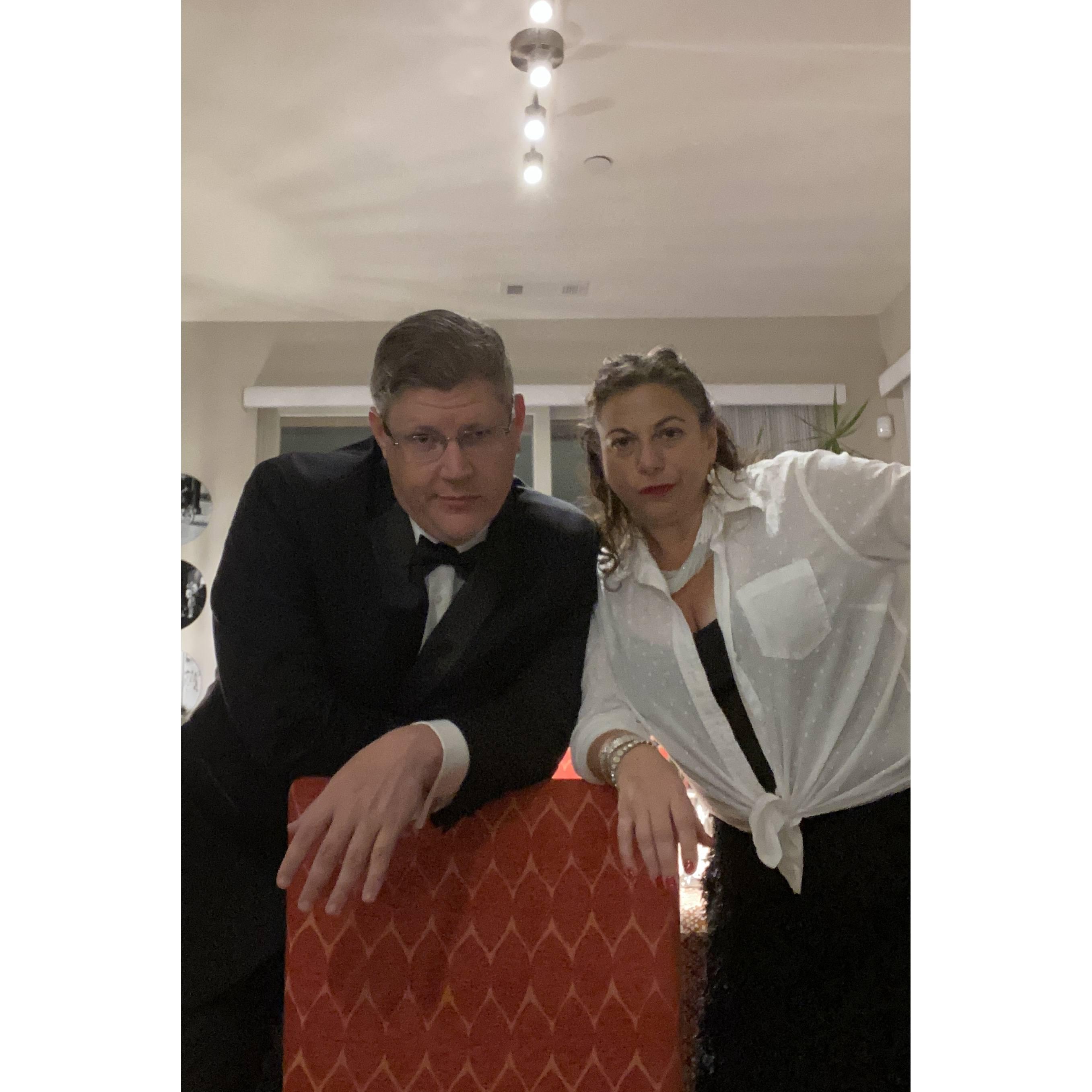 March 28th, 2020 - We're soooo sick of Covid and being cooped up. Let's cook a fancy dinner, drink gold star wine and dress up.  Little did we know....