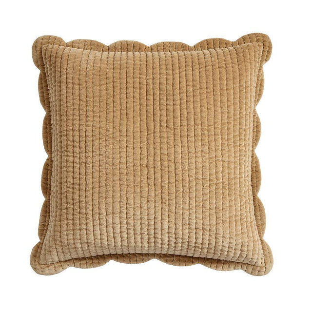 Velvet Scallop Edge Reversible Quilted Sham, Bronze, Euro