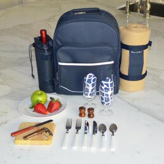 2-Person Equipped Picnic Backpack with Blanket