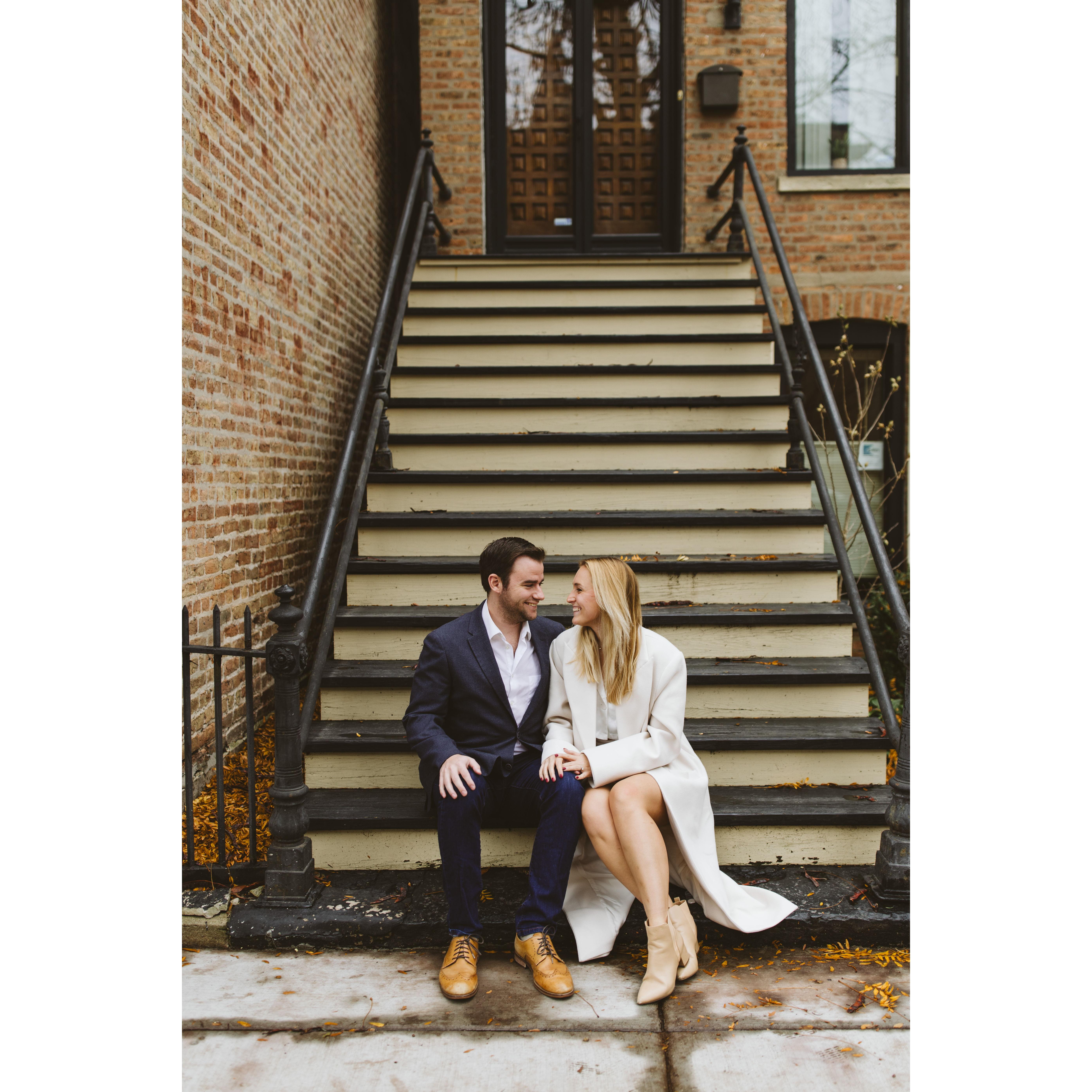 Goofin' around during our engagement shoot
