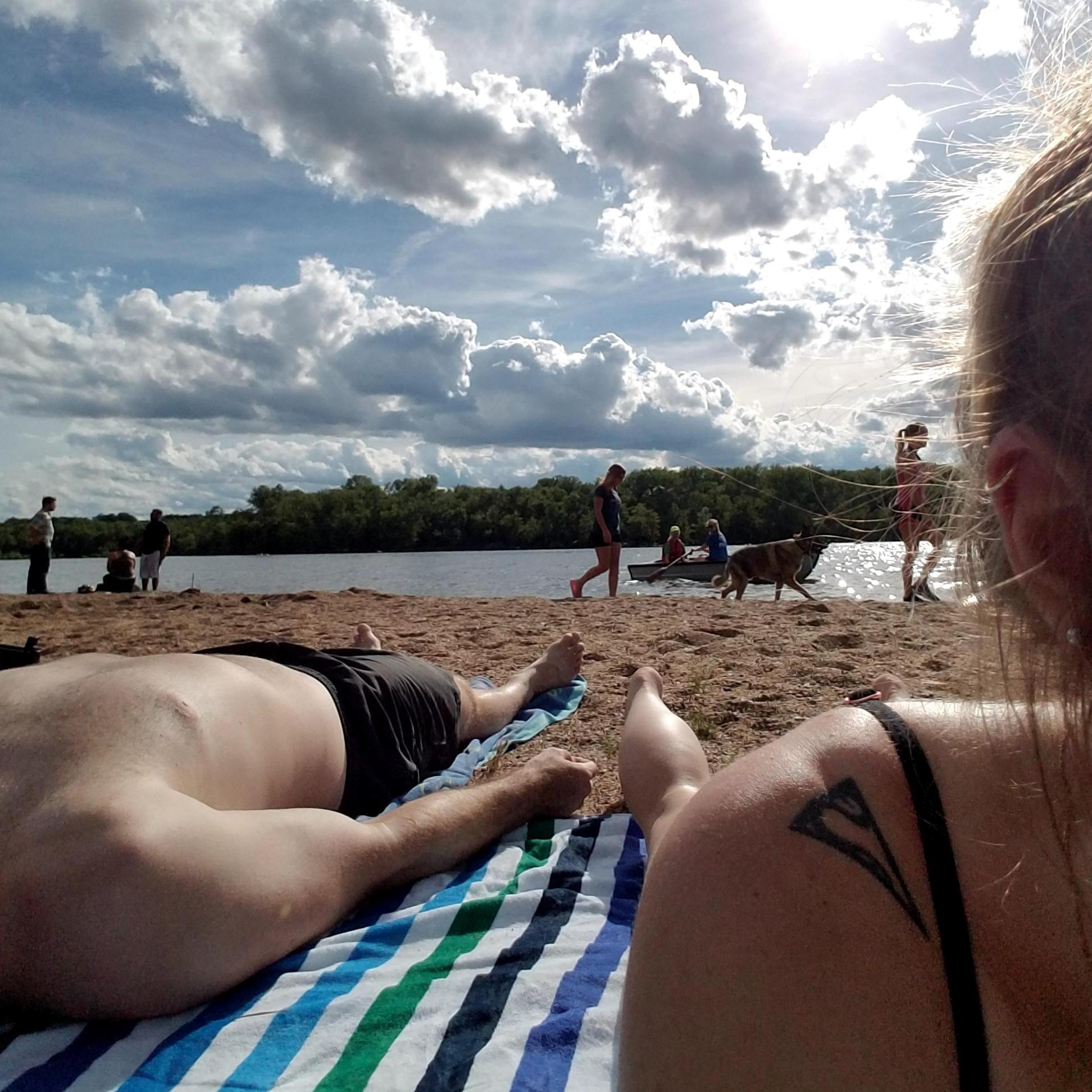 Typical weekend paddleboarding at the lake and hanging out on the beach.