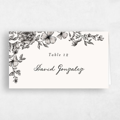 Beige Wedding Place Card - Sogno