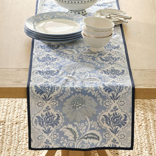 Kravet Solaria Cotton Table Runner, 18x108" - Chambray