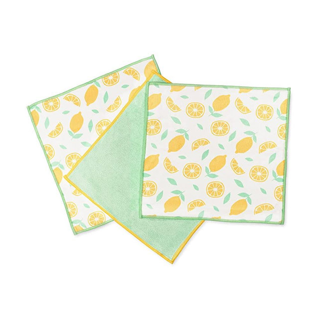 Full Circle Renew Collection All-Purpose Recycled Microfiber Cloths, Set of 3, Citrus Print
