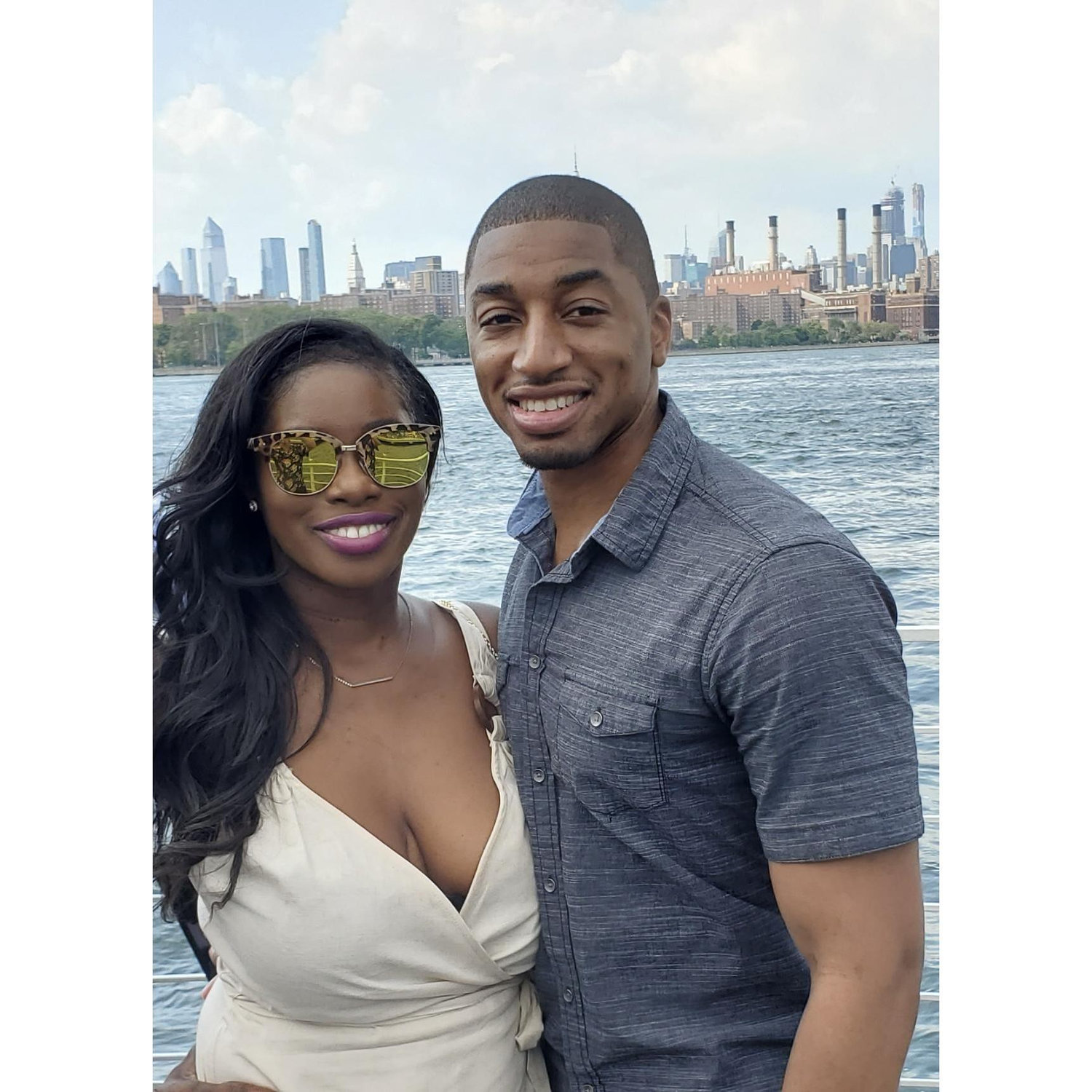 Celebrating our friend's wedding on the Hudson in NYC!