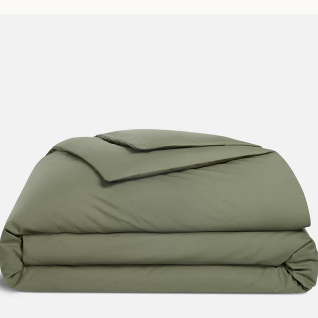 Classic Percale Duvet Cover, Queen. Color: Fresh Moss