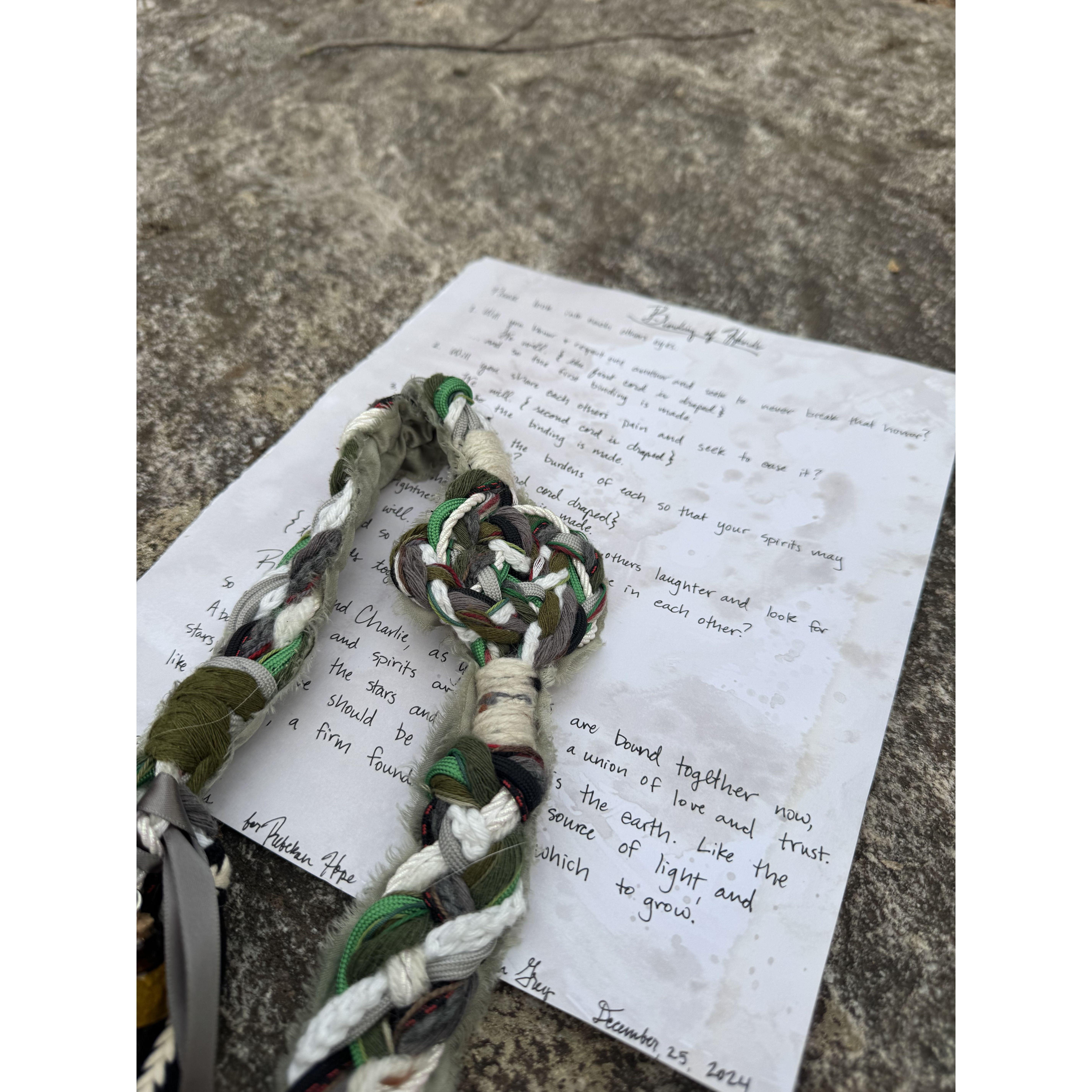 Our handfasting cord and handfasting vows