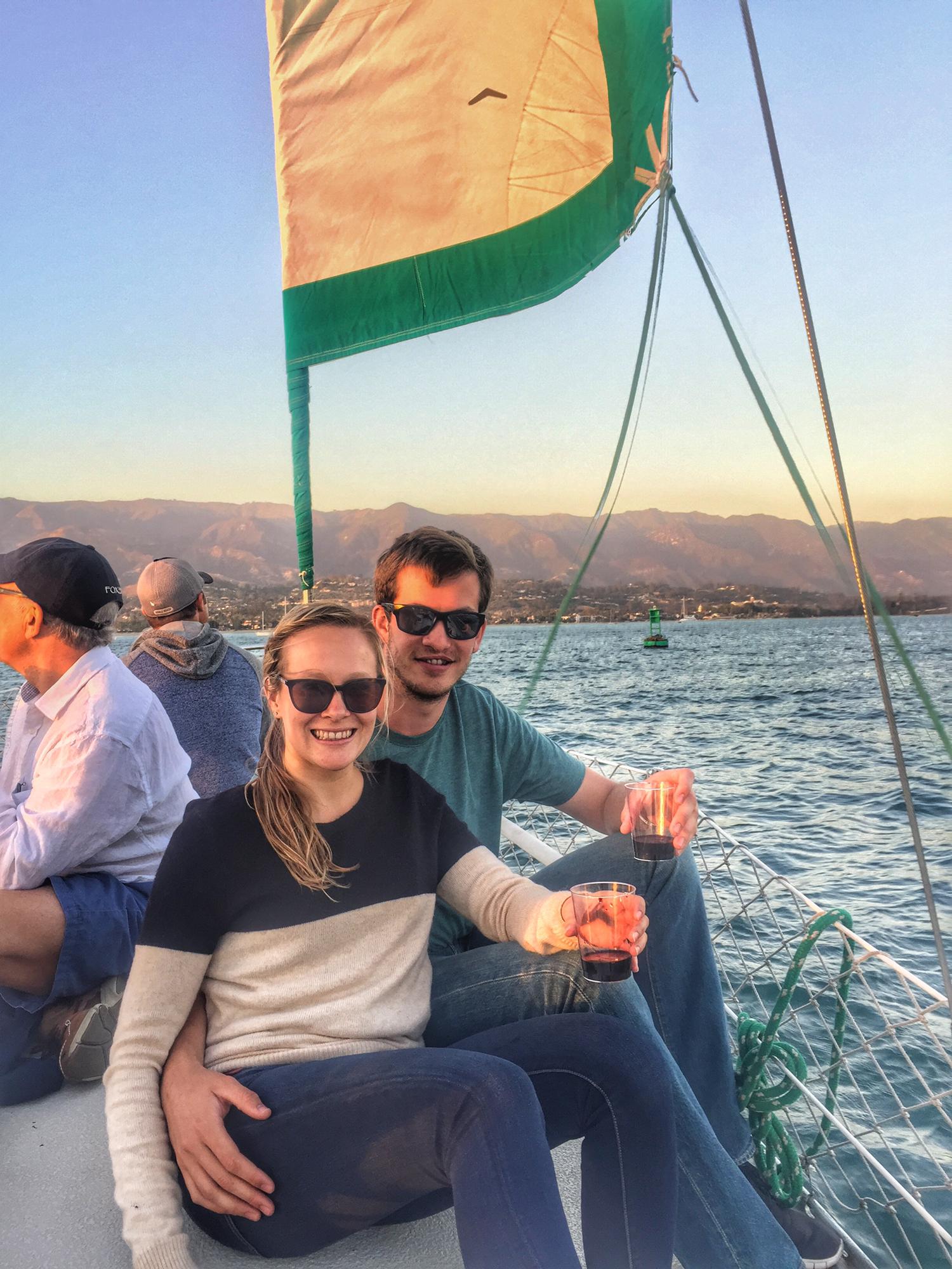 As the sun set over the Santa Barbara mountains, Fred said, " I love you" for the first time.