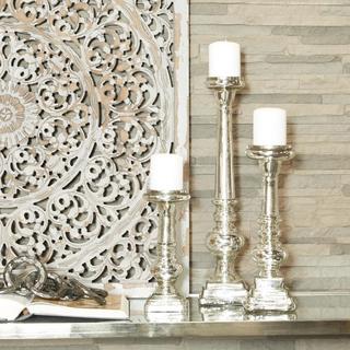 3-Piece Handmade Turned Pillar Candle Holder Set