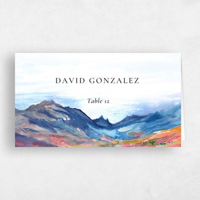 Pink Winter Wedding Place Card - Deepcreek