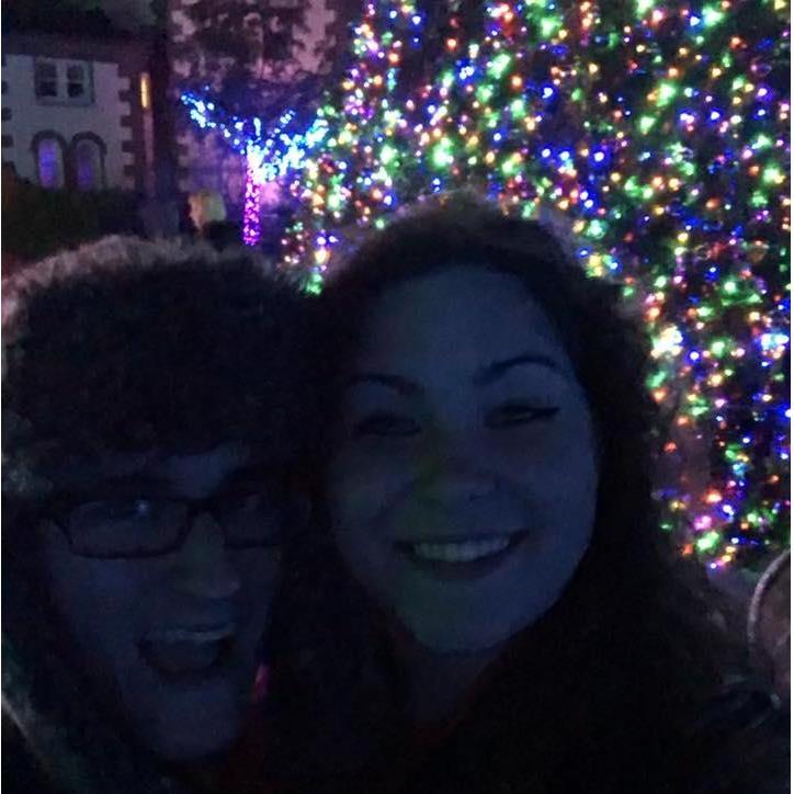 Not the best picture of us....but this was my first time seeing the Detroit Zoo christmas lights. Year 1